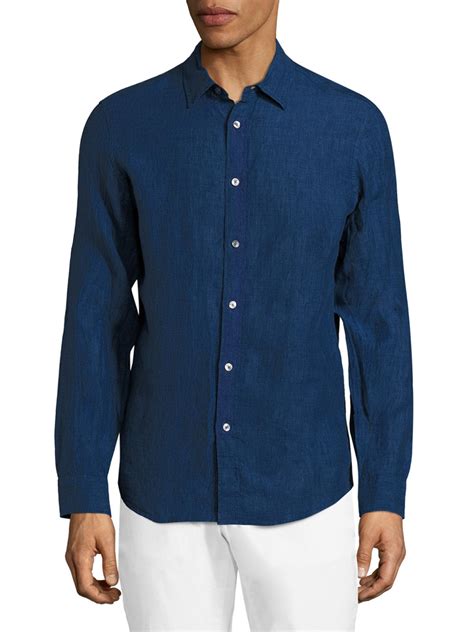 michael kors linen shirt men